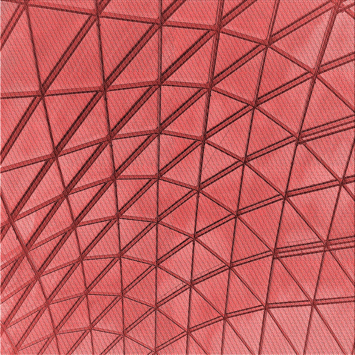 Round Patterned Red Rug, pat2638rd