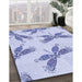 Machine Washable Transitional Lavender Blue Rug in a Family Room, wshpat2639blu