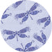 Square Patterned Lavender Blue Rug, pat2639blu