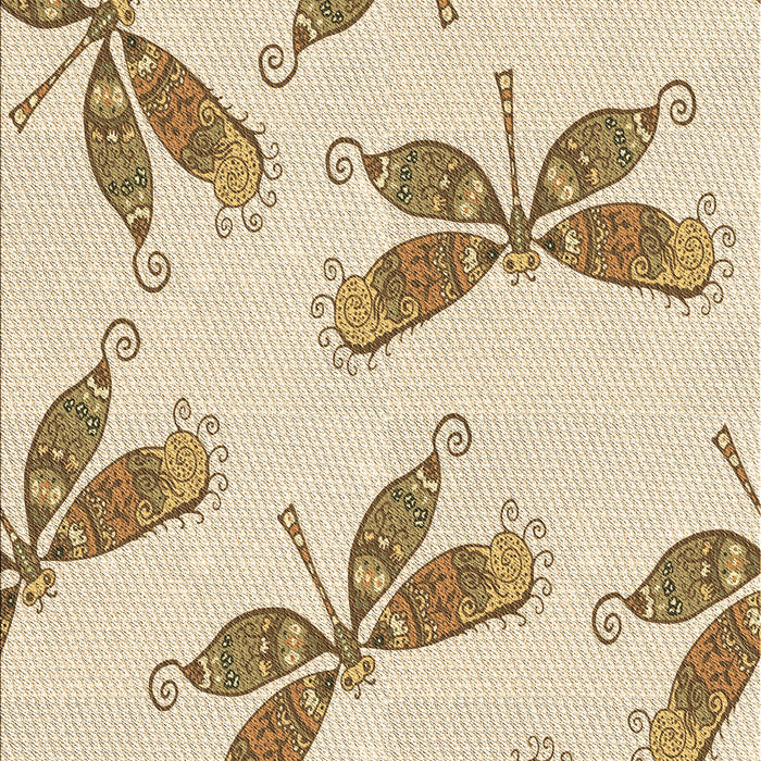 Machine Washable Transitional Vanilla Gold Rug, wshpat2639brn