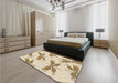 Patterned Vanilla Gold Rug in a Bedroom, pat2639brn