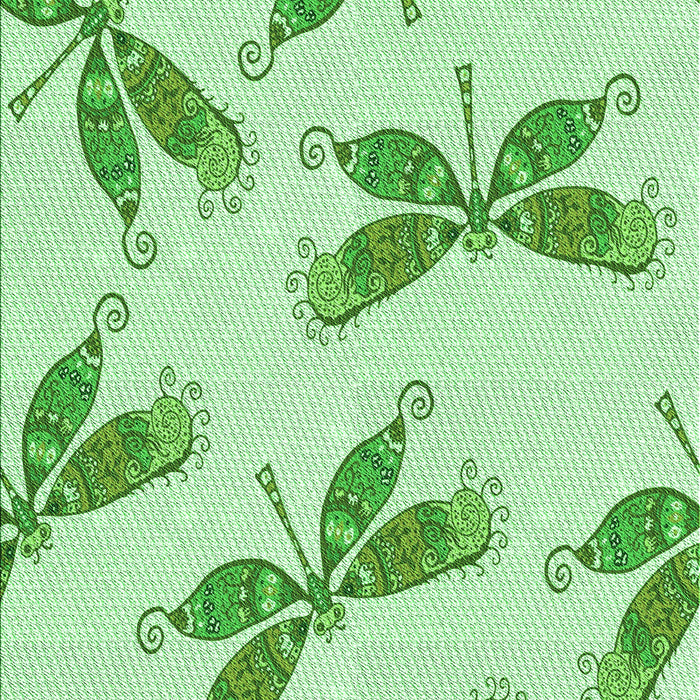 Machine Washable Transitional Mint Green Rug, wshpat2639grn