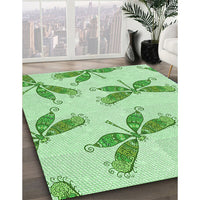 Patterned Mint Green Rug, pat2639grn