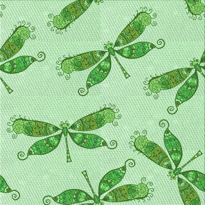 Round Machine Washable Transitional Mint Green Rug, wshpat2639grn