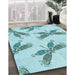 Machine Washable Transitional Electric Blue Rug in a Family Room, wshpat2639lblu