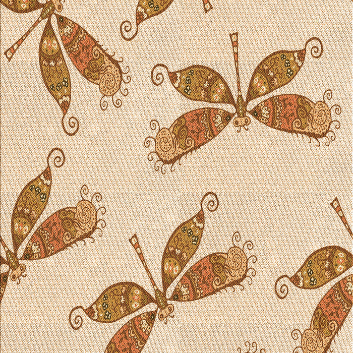 Machine Washable Transitional Orange Rug, wshpat2639org