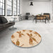 Round Patterned Orange Rug in a Office, pat2639org