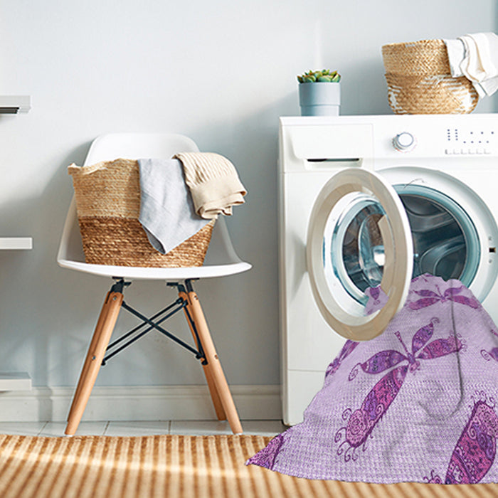 Machine Washable Transitional Purple Rug in a Washing Machine, wshpat2639pur
