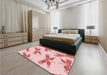 Round Machine Washable Transitional Light Rose Pink Rug in a Office, wshpat2639rd