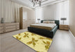 Patterned Caramel Brown Rug in a Bedroom, pat2639yw