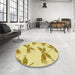 Round Patterned Caramel Brown Rug in a Office, pat2639yw