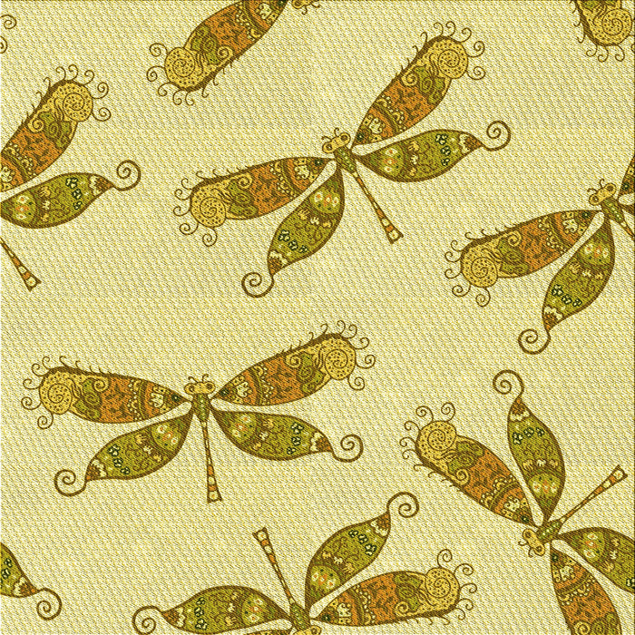 Round Machine Washable Transitional Caramel Brown Rug, wshpat2639yw