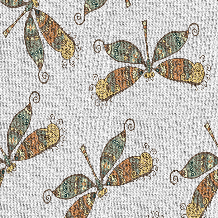 Machine Washable Transitional Khaki Green Rug, wshpat2639