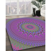 Patterned Lavender Purple Modern Rug, pat263