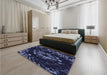 Patterned Night Blue Rug in a Bedroom, pat264blu