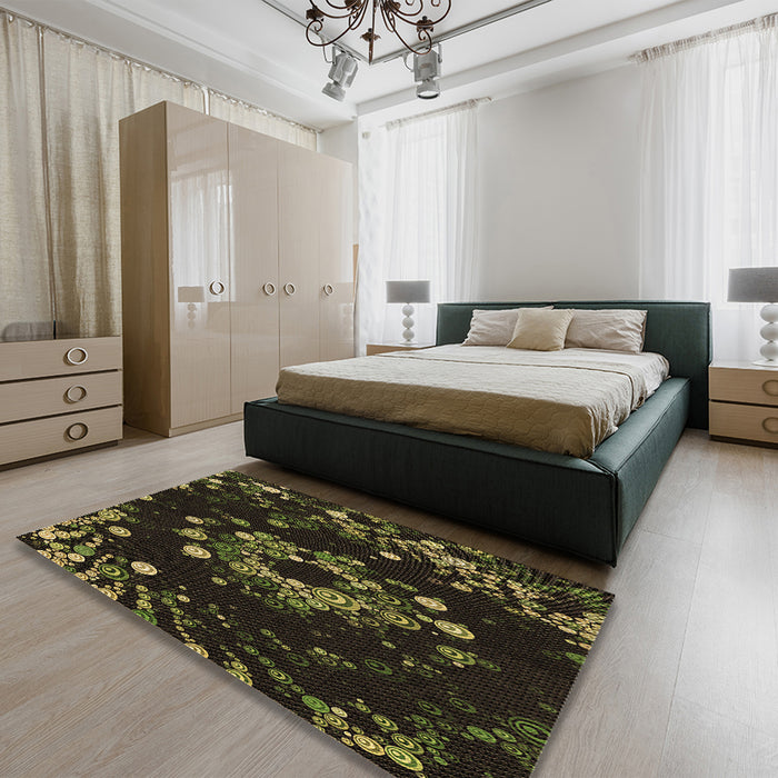 Patterned Oak Brown Rug in a Bedroom, pat264brn