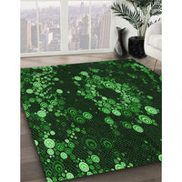 Patterned Black Rug, pat264grn