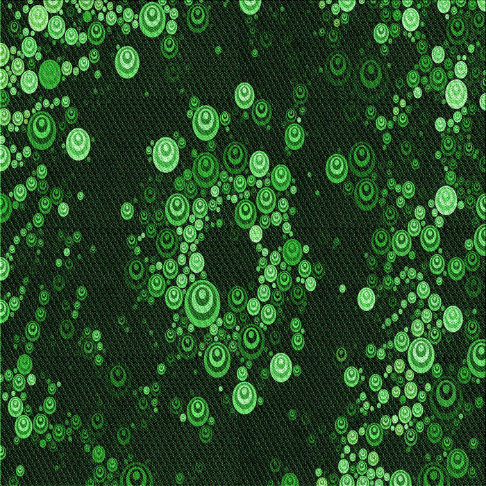 Round Machine Washable Transitional Black Rug, wshpat264grn