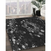 Patterned Black Rug, pat264gry