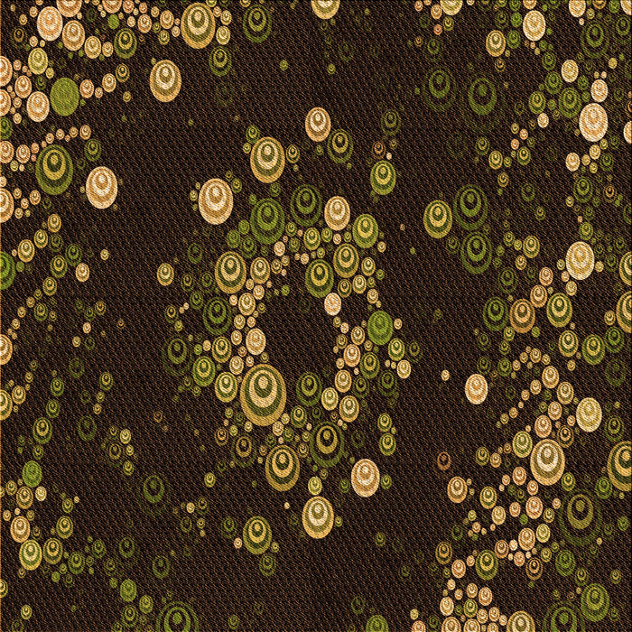 Round Patterned Black Brown Rug, pat264org