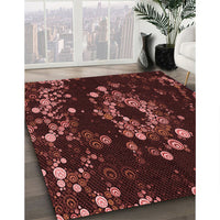 Patterned Chocolate Brown Rug, pat264rd