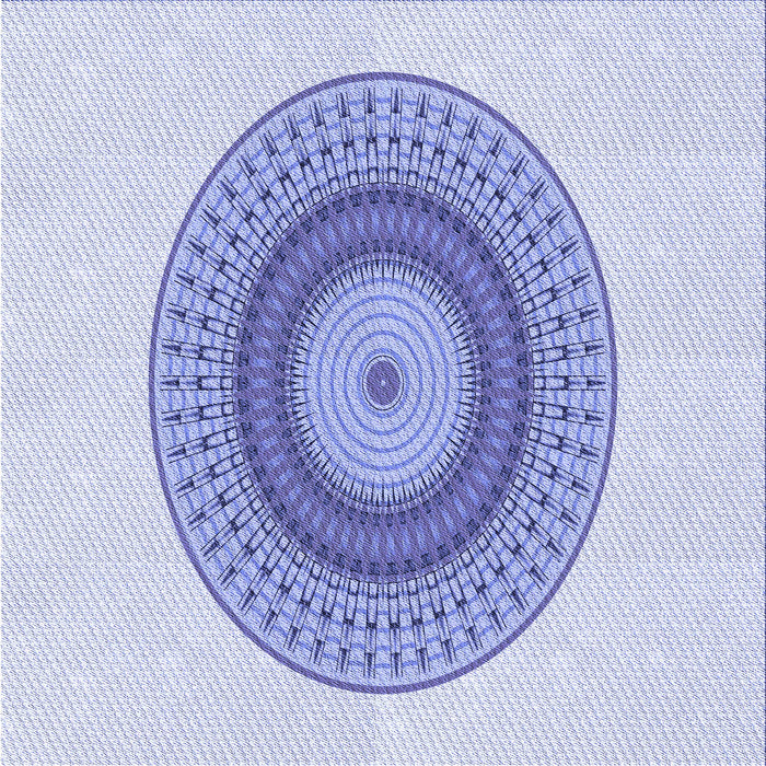 Round Patterned Blue Rug, pat2640blu
