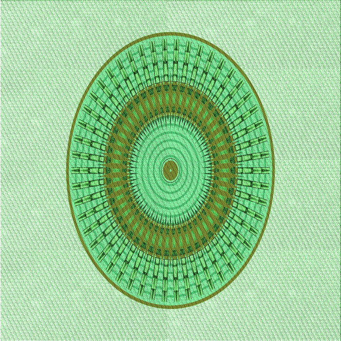 Round Machine Washable Transitional Green Rug, wshpat2640grn