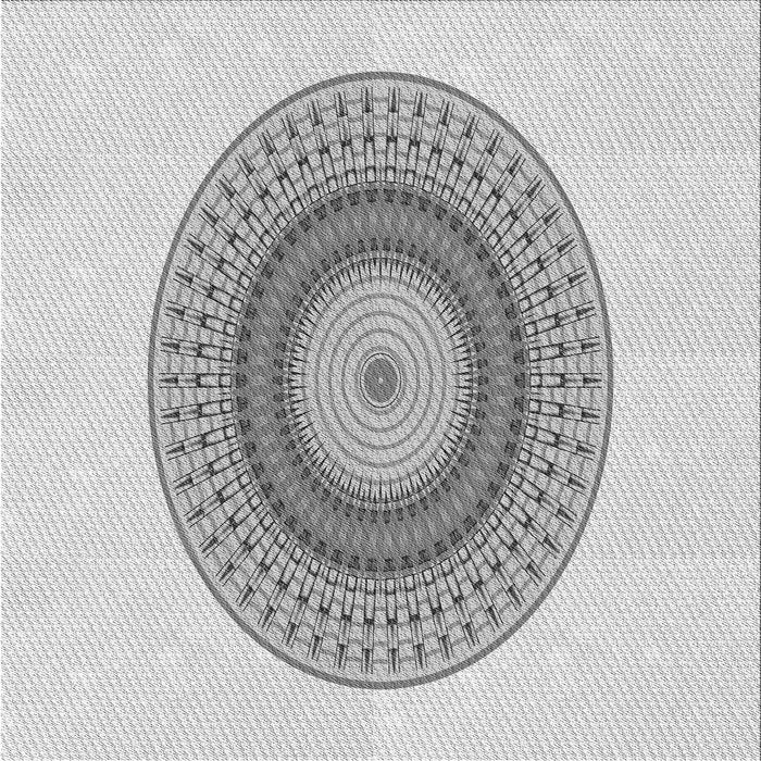 Round Patterned Platinum Gray Rug, pat2640gry
