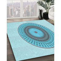 Patterned Blue Rug, pat2640lblu