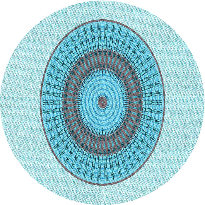 Square Patterned Blue Rug, pat2640lblu