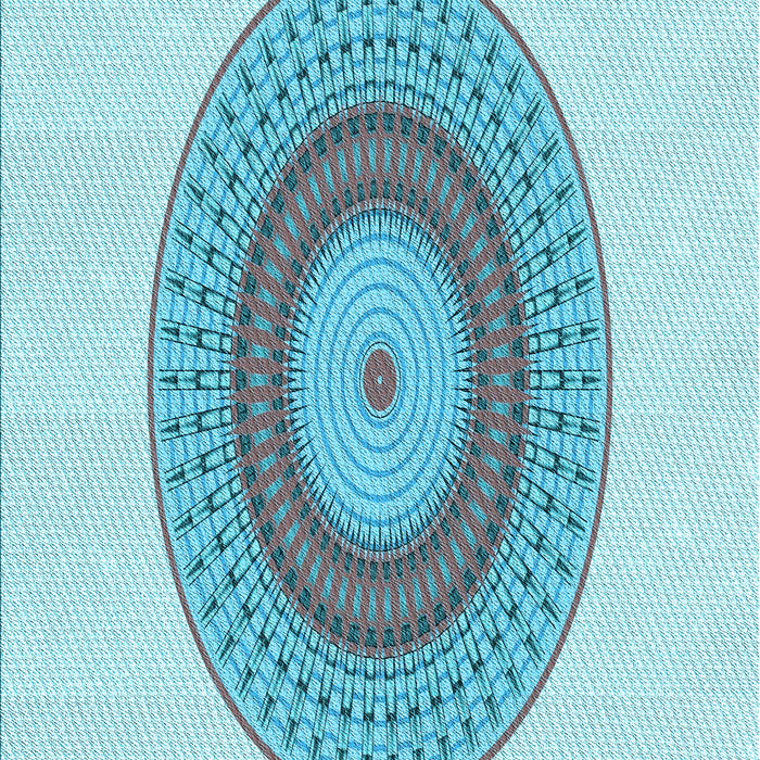 Machine Washable Transitional Blue Rug, wshpat2640lblu