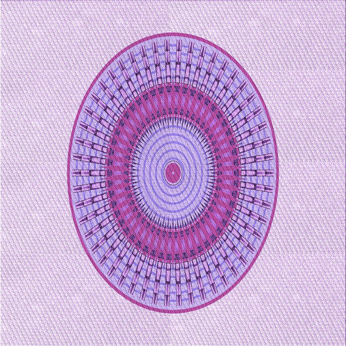 Round Patterned Purple Rug, pat2640pur