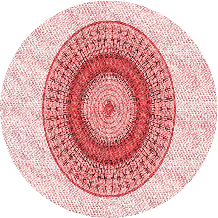 Square Patterned Red Rug, pat2640rd