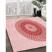 Patterned Red Rug in Family Room, pat2640rd