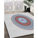 Patterned Water Blue Novelty Rug in Family Room, pat2640