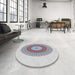 Round Patterned Water Blue Novelty Rug in a Office, pat2640