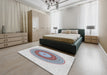 Machine Washable Transitional Water Blue Rug in a Bedroom, wshpat2640