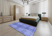 Patterned Sky Blue Rug in a Bedroom, pat2641blu