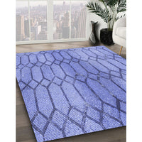 Patterned Sky Blue Rug, pat2641blu