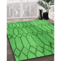 Patterned Neon Green Rug, pat2641grn