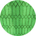 Square Patterned Neon Green Rug, pat2641grn