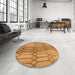 Round Patterned Orange Rug in a Office, pat2641org