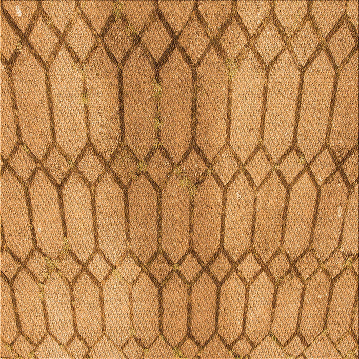 Round Patterned Orange Rug, pat2641org