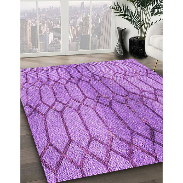 Patterned Violet Purple Rug in Family Room, pat2641pur