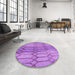 Round Patterned Violet Purple Rug in a Office, pat2641pur