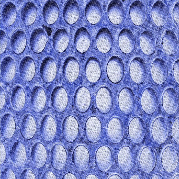 Round Patterned Ocean Blue Rug, pat2642blu