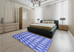 Patterned Ocean Blue Rug in a Bedroom, pat2642blu