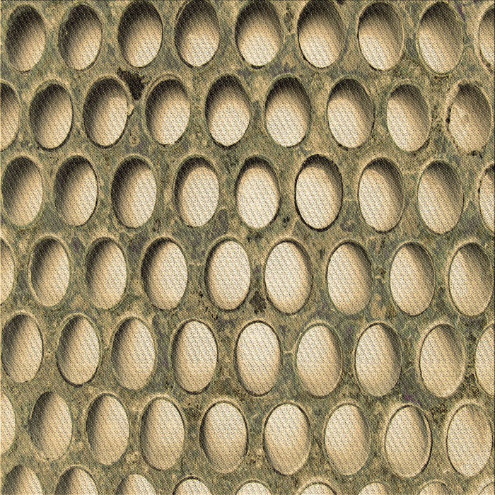 Round Patterned Oak Brown Rug, pat2642brn