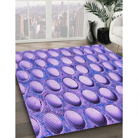 Patterned Bright Lilac Purple Rug, pat2642pur