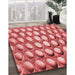 Patterned Light Coral Pink Rug in Family Room, pat2642rd